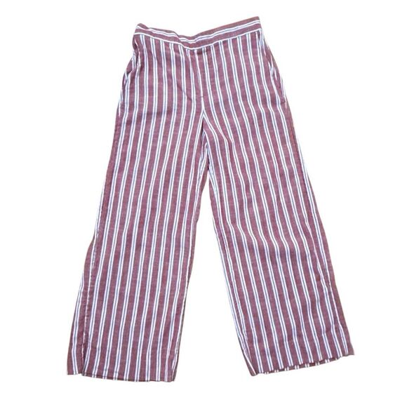 Banana Republic Rowan wide leg red tripe’s crop pant 4 - Picture 2 of 10